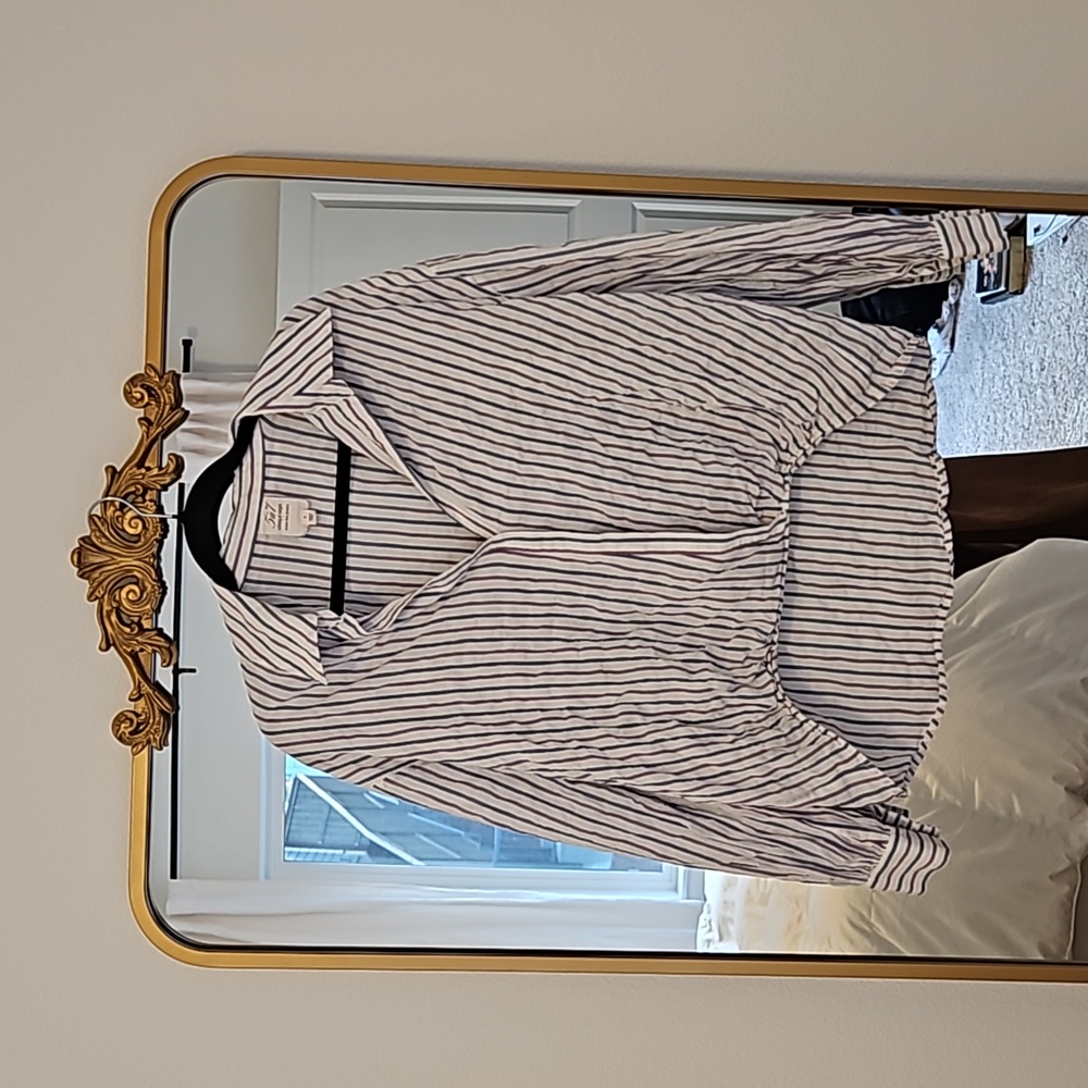 Collared Striped Blouse